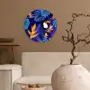 Jungle - Toekan - Bloemen - Planten - Kinderen - Paars - Dieren Wandcirkel kunststof plaat 5mm dik klein -sfeer1
