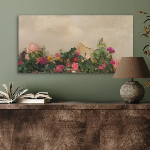 Rozen - Muur - Vintage PET vilt middel -sfeer2
