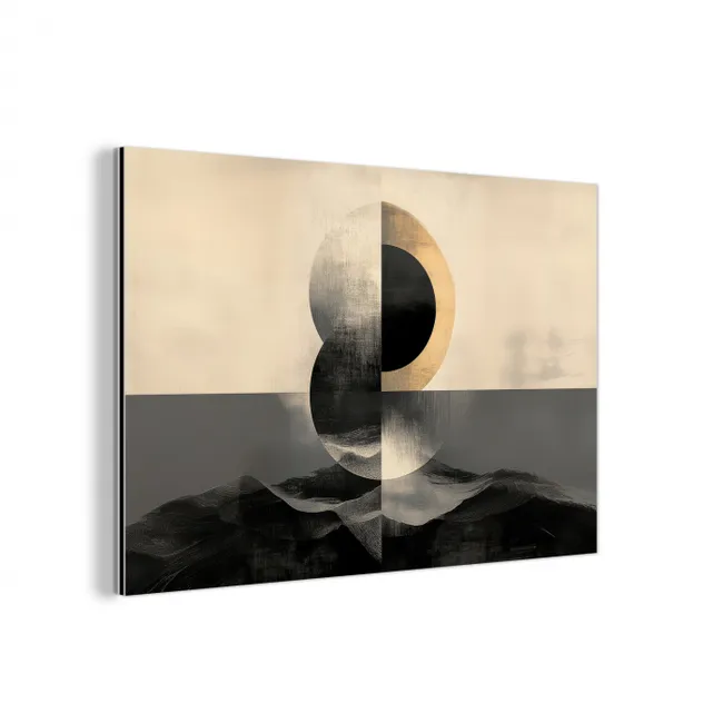 Cirkels - Schaduw - Abstract aluminium wit klein -3d