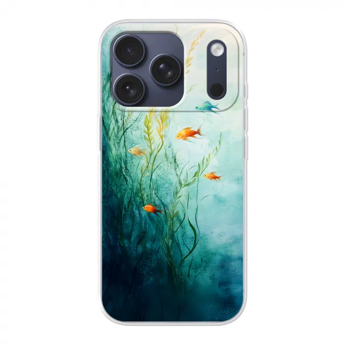 Waterplanten - Vissen - Kleurrijk - Water Telefoonhoesje iPhone 17 Pro klein -3d