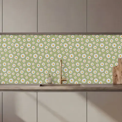 Vintage - Patronen - Bloemen - Madelief keuken achterwand 2 middel 871 zz_3dshopping