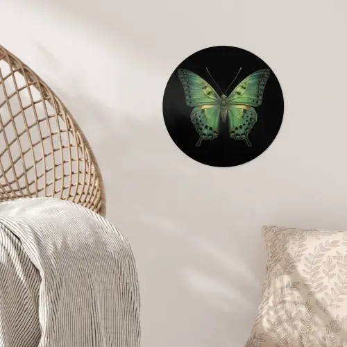 Vlinder - Groen - Diepte Wandcirkel behangsticker klein -sfeer4