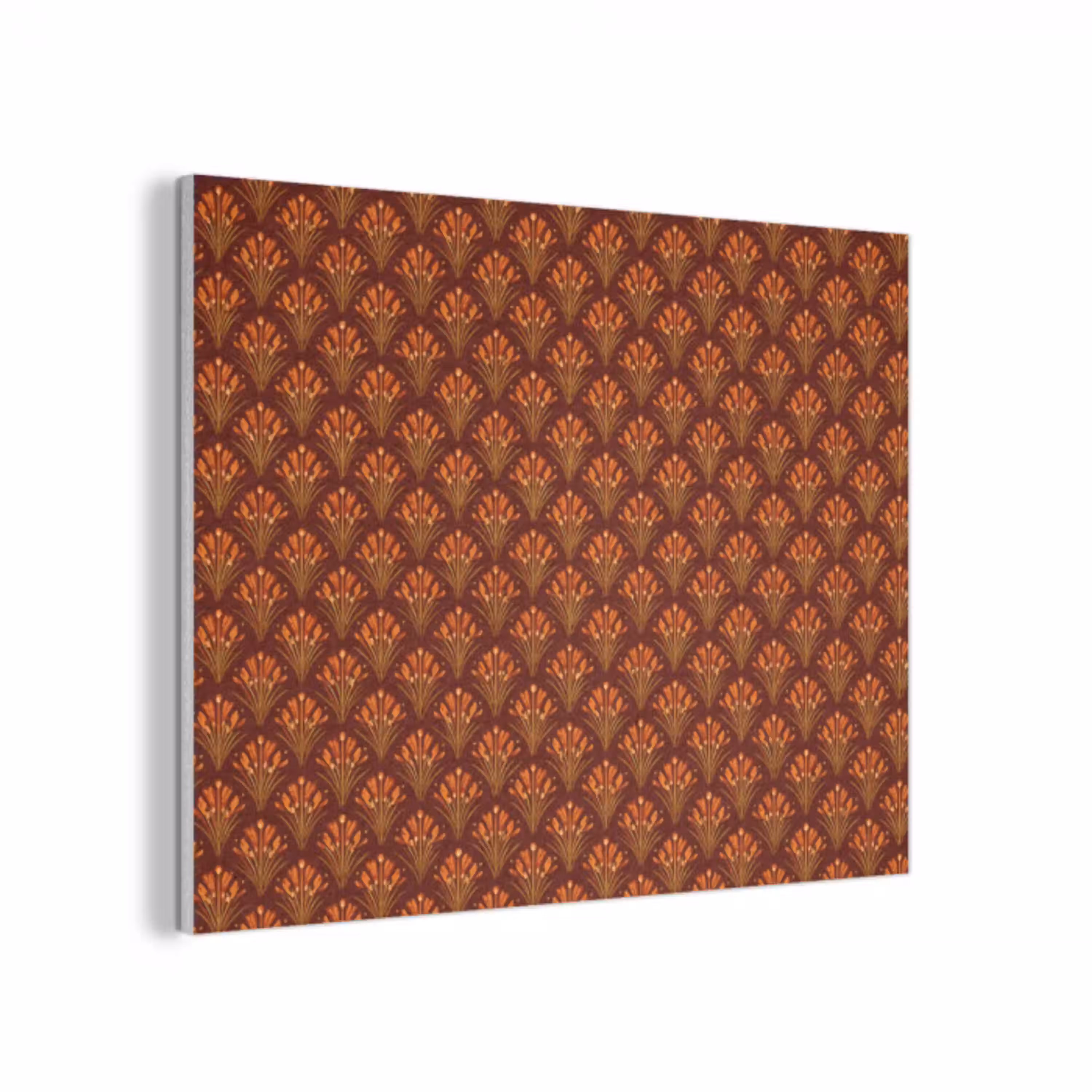 Waaiers - Art Deco - Botanisch - Roestbruin - Oranje PET vilt klein 837 -3d