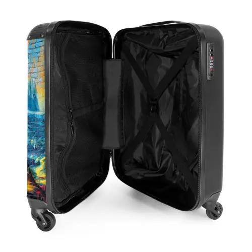 Kleurrijke Mona Lisa in graffiti stijl Koffer - NBS - Handbagage middel -binnenkant