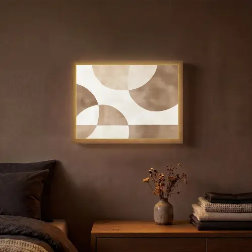 Snijdende cirkels - Overlappende vlakken Light Box met batterij (Wandlamp) middel -sfeer4