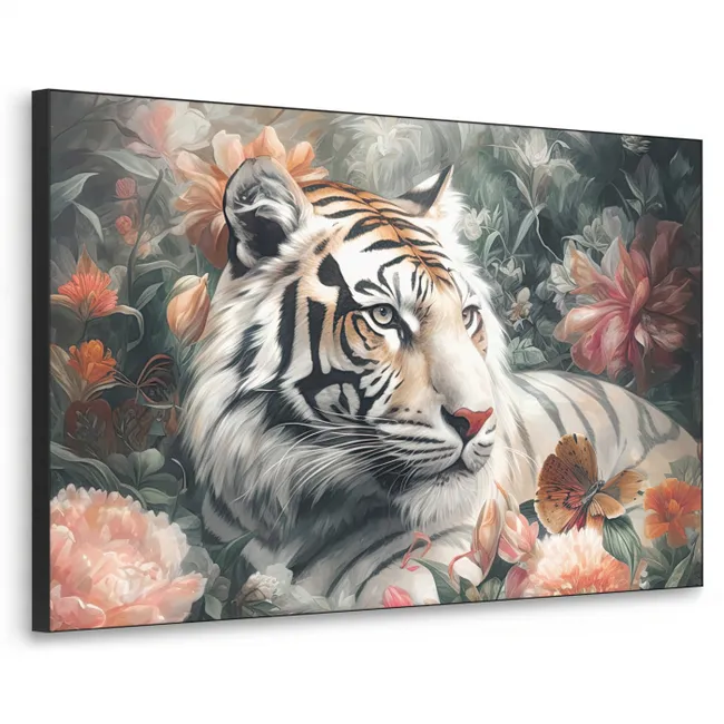 Art Frame - Tiger - Wildtiere - Blumen - Dschungel