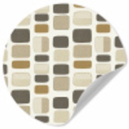 Blokken - Vintage - Grijs Wandcirkel behangsticker klein 186 -3d