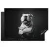 Buldog - Hond - Glas Inductie beschermer vinyl 3mm klein -3d