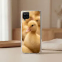 Pijltje - Eend - Natuur - Geel Telefoonhoesje Samsung Galaxy A12 klein -sfeer2