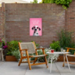 Hartjes - Hond - Valentijn - Roze Tuinposter op houten frame 2 cm dik klein -sfeer3