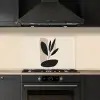 Plant - Beige - Japandi keuken achterwand spatscherm klein -sfeer1