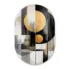 Abstract - Goud - Zilver - Vormen - Aesthetic - Modern Wandcirkel Ovaal Forex klein -3d