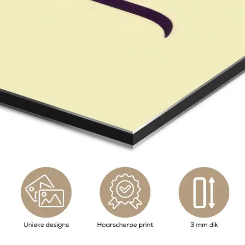Oh hi - Geel - Monogram aluminium wit klein -closeup_NL