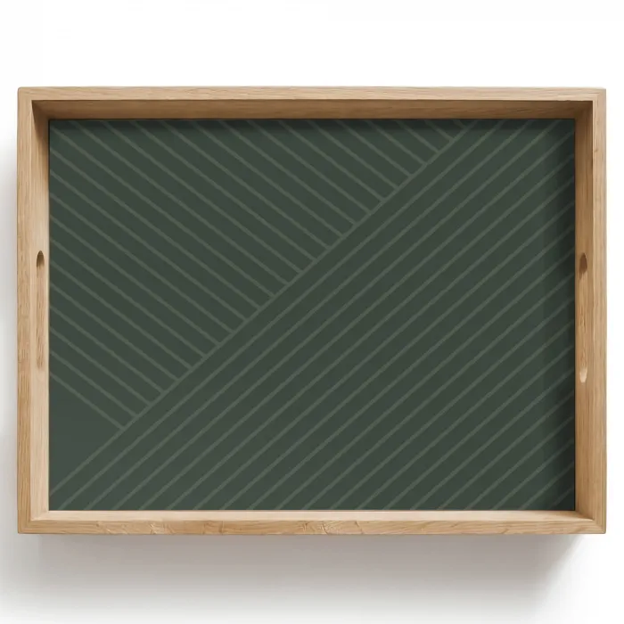 Lijnen - Abstract - Groen - Minimalistisch Dienblad Rechthoek middel -z3d_shopping