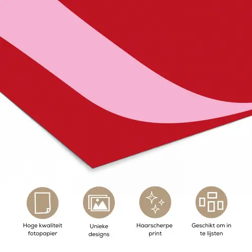 Rood - Love - Valentijn - Roze poster papier klein -closeup_NL