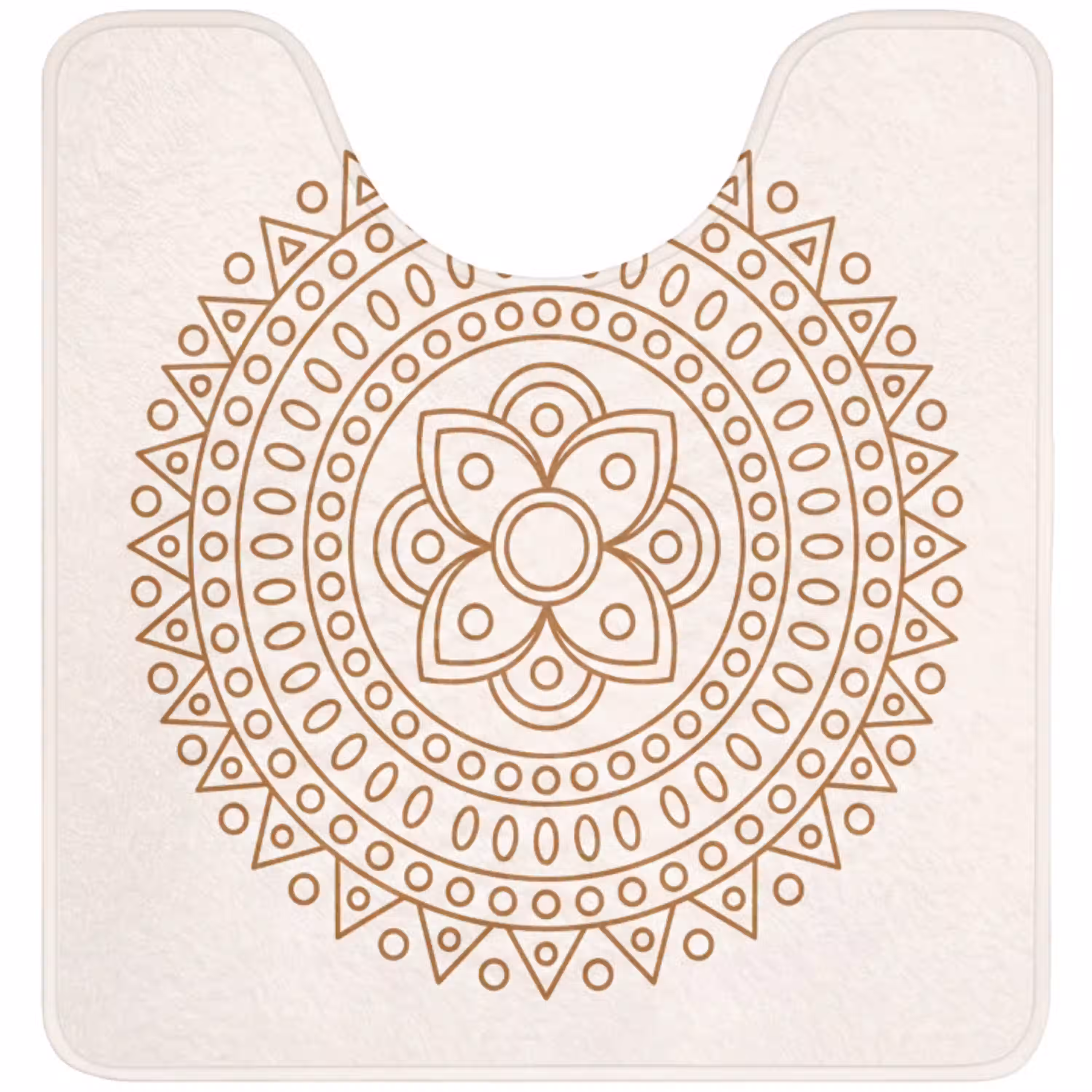 Mandala - Geometrisch - Abstract - Oosters - Bruin WCmat U-uitsnede middel -3d