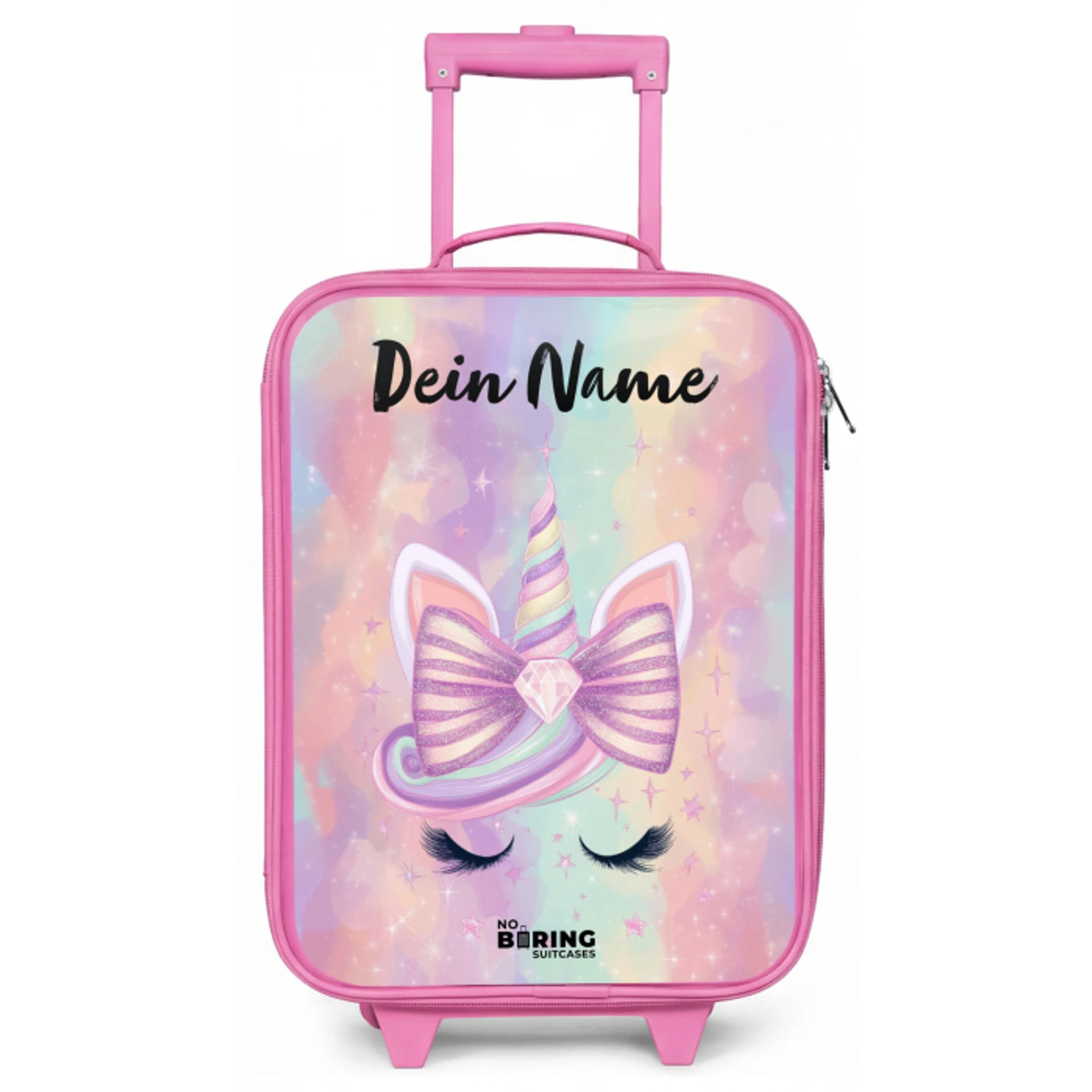 Eenhoorn - Glitters - Regenboog - Pastel Kinderkoffer - Roze klein -zz3dotto