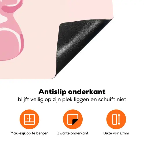 Beer - Roze - Snoep Inductie beschermer vinyl 3mm klein -zzzzzzz-td-onderkant