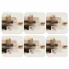 Penseelstreken - Abstract landschap - Rust onderzetter kurk middel -3d