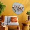 Wereldkaart - Rozen - Roze Wandcirkel Organisch Plexiglas middel -sfeer4