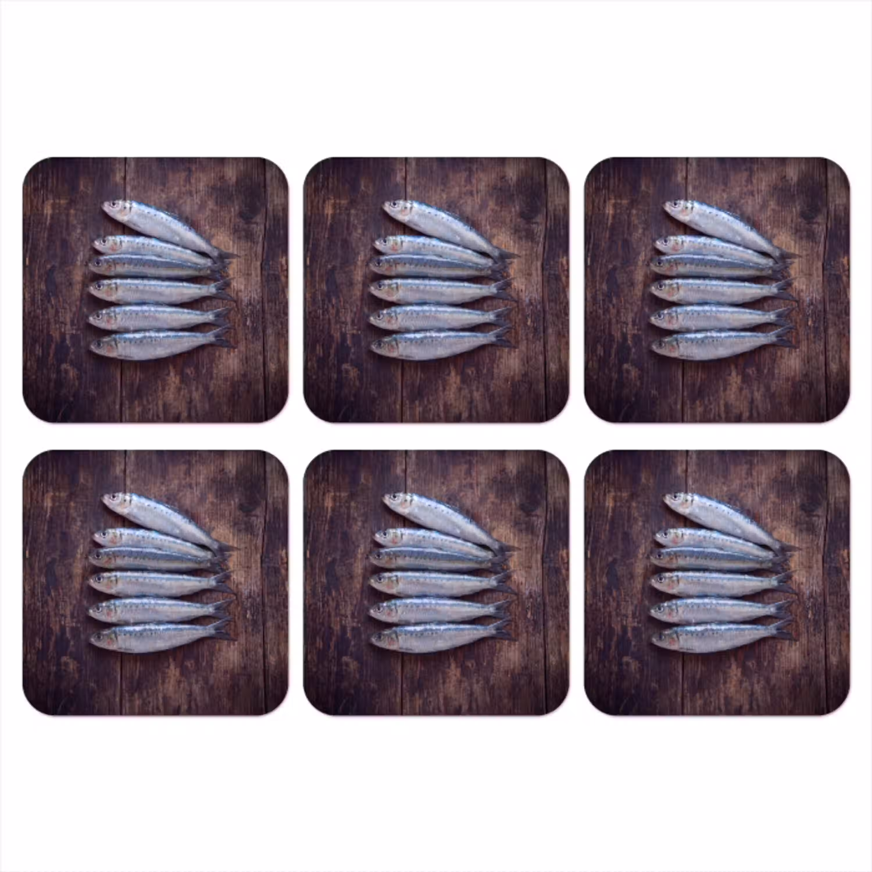 Vis - Hout - Eten onderzetter kurk middel -3d