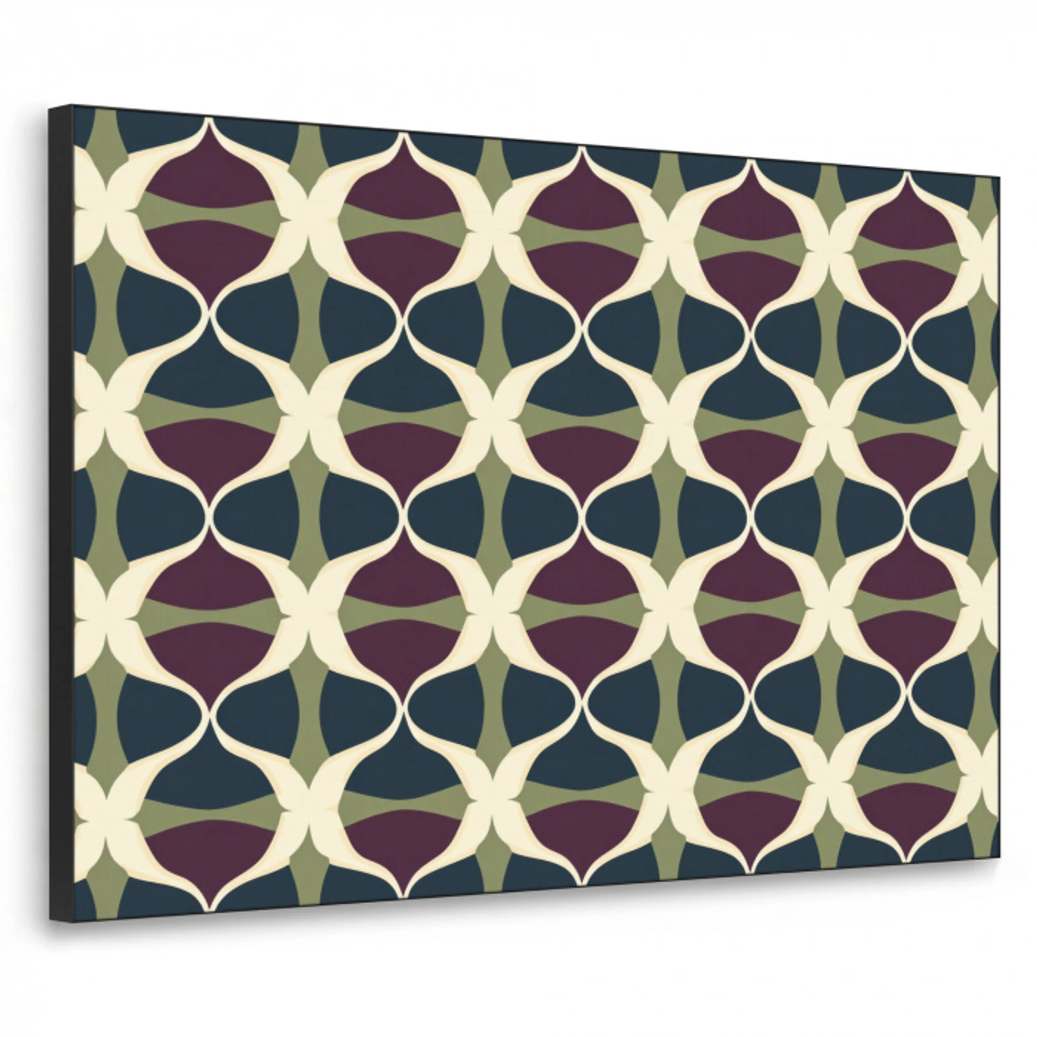 Abstract - Retro - Kleurrijk Textielframe zwart klein 947 -3d