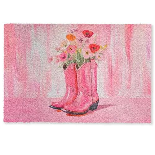 Roze - Bloemen - Cowboy Deurmat klein -zkaufland3d