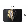 Leeuw - Gesplitst - Zwart - Lijn Placemat vinyl groot -specs