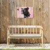 Zwart - Panter - Roze - Abstract Tuinposter op houten frame 2 cm dik klein -sfeer4