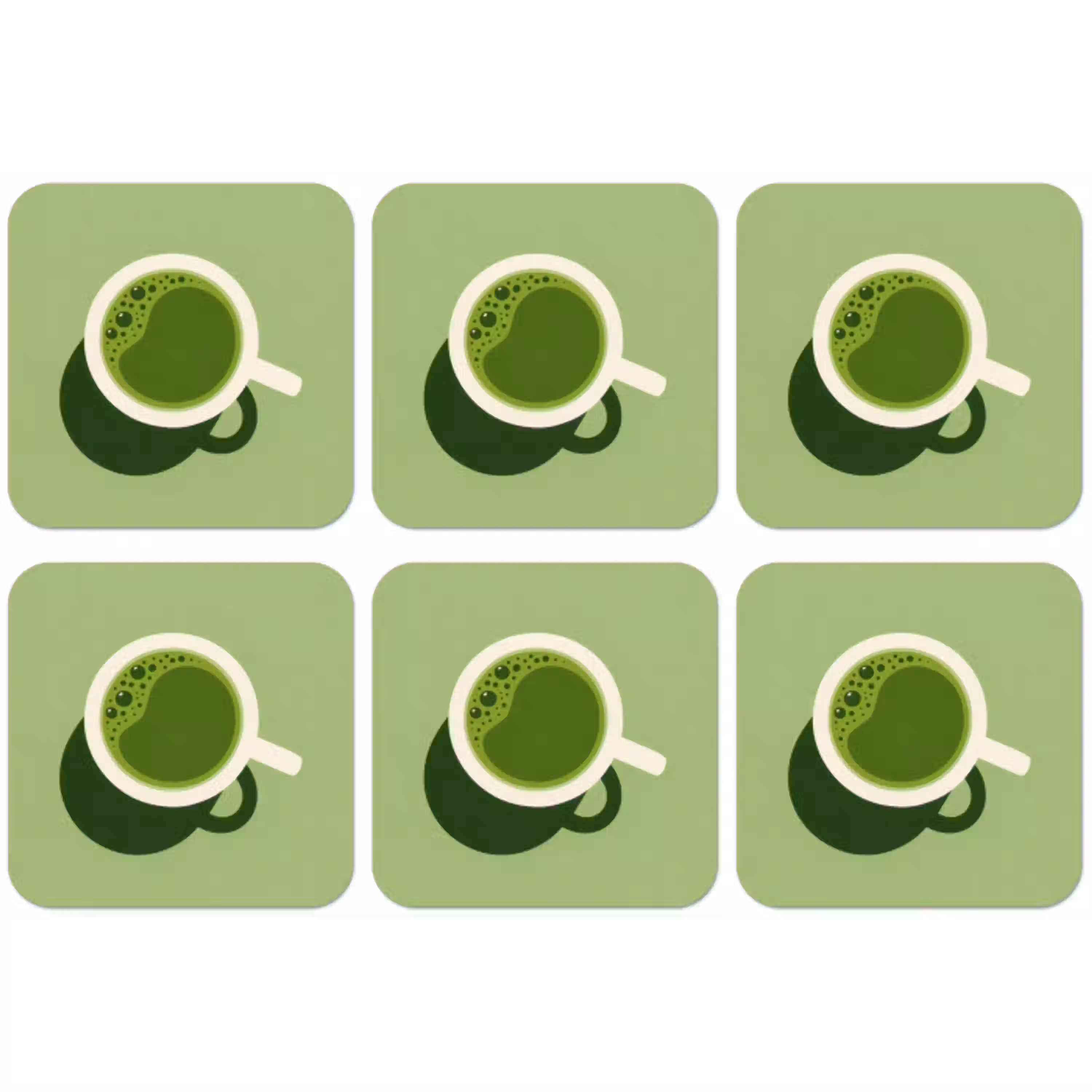 Minimalistisch - Kopjes - Matcha -Groen onderzetter kurk middel -zkaufland3dotto