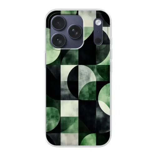Abstract - Groen - Vormen Telefoonhoesje iPhone 17 Pro klein -3d