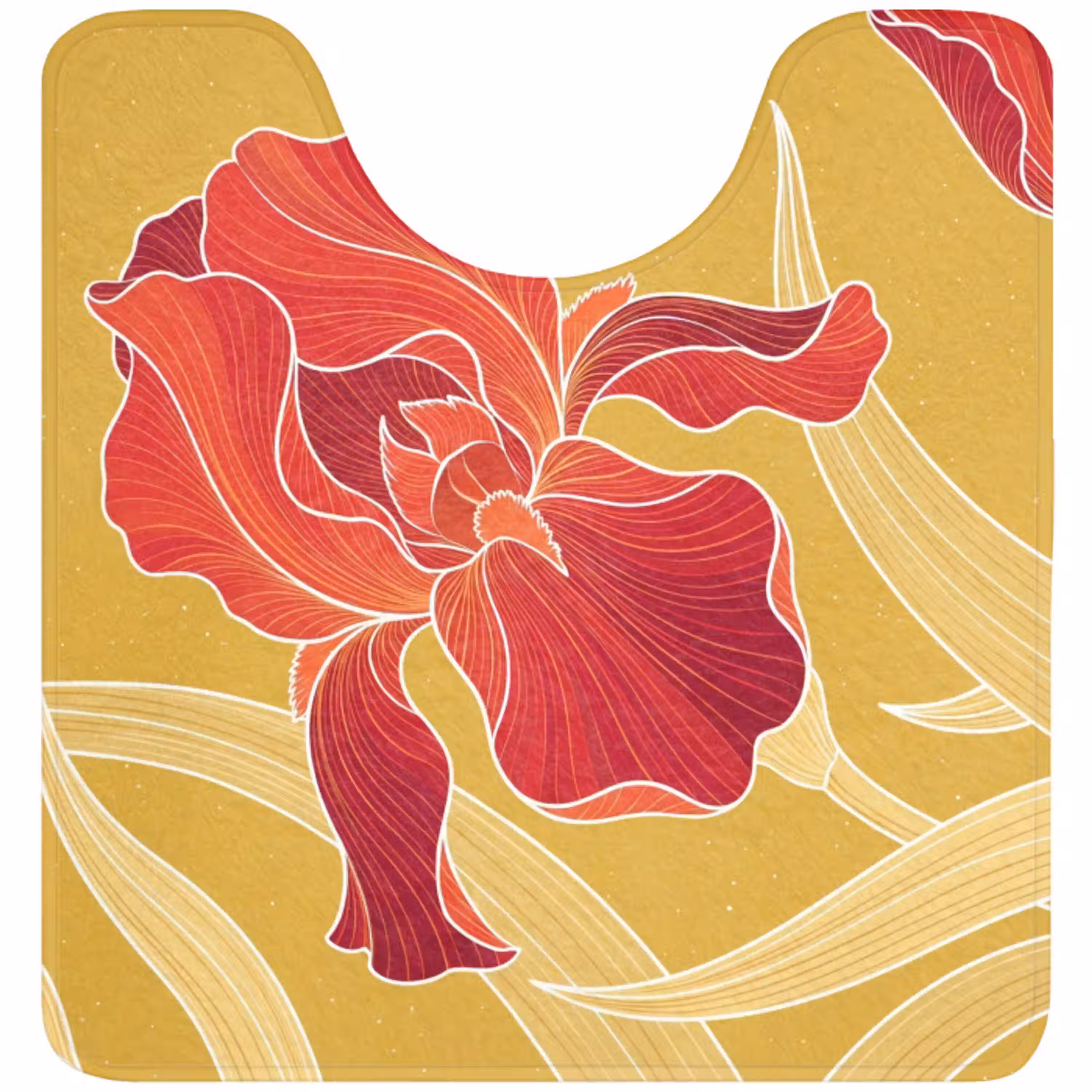 Bloemen - Illustratie - Rood WCmat U-uitsnede middel -3d