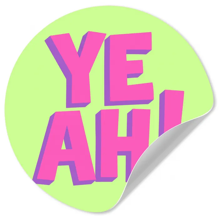Groen - Neon - Quote Wandcirkel behangsticker klein -3d