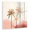 Palmbomen - Heuvels - Minimalistisch - Zachtroze plexiglas 5mm klein -zzzproduct_nieuw