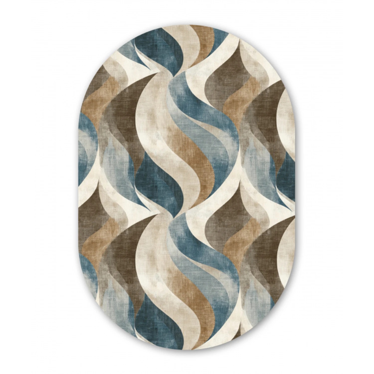 Abstract - Golven - Kleurrijk Wandcirkel Ovaal Forex klein 630 -3d