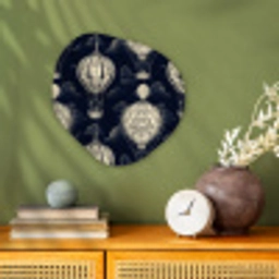 Luchtballonnen - Wolken - Patroon - Donkerblauw Wandcirkel Organisch Forex 3mm klein 629 -sfeer2