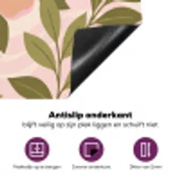 Grafisch - Bloemen - Roze Inductie beschermer vinyl 3mm middel -zzzzzzz-cc-onderkant