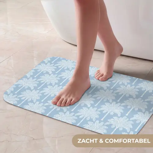 Palmboom - Modern - Blauw Badmat klein 997 -USP_ZachtNL