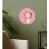 Roze - Mokkapot - Illustratie - Koffie Wandcirkel kunststof plaat 5mm dik klein -sfeer3