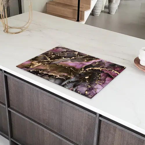 Marmer - Gold - Steen - Abstract Inductie beschermer vinyl 3mm klein -sfeer8