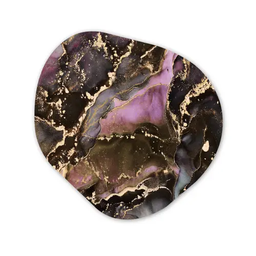 Marmer - Gold - Steen - Abstract Wandcirkel Organisch Forex 3mm klein -3d