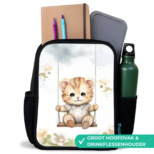Beer - Baby - Dier - Kinderen Rugzak - Zwart middel -inhoud_NL
