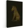 Zebra - Strepen - Goud Tuinposter op houten frame 2 cm dik klein -3d