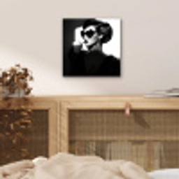 Vrouw - Zwart - Hart aluminium wit klein -sfeer3