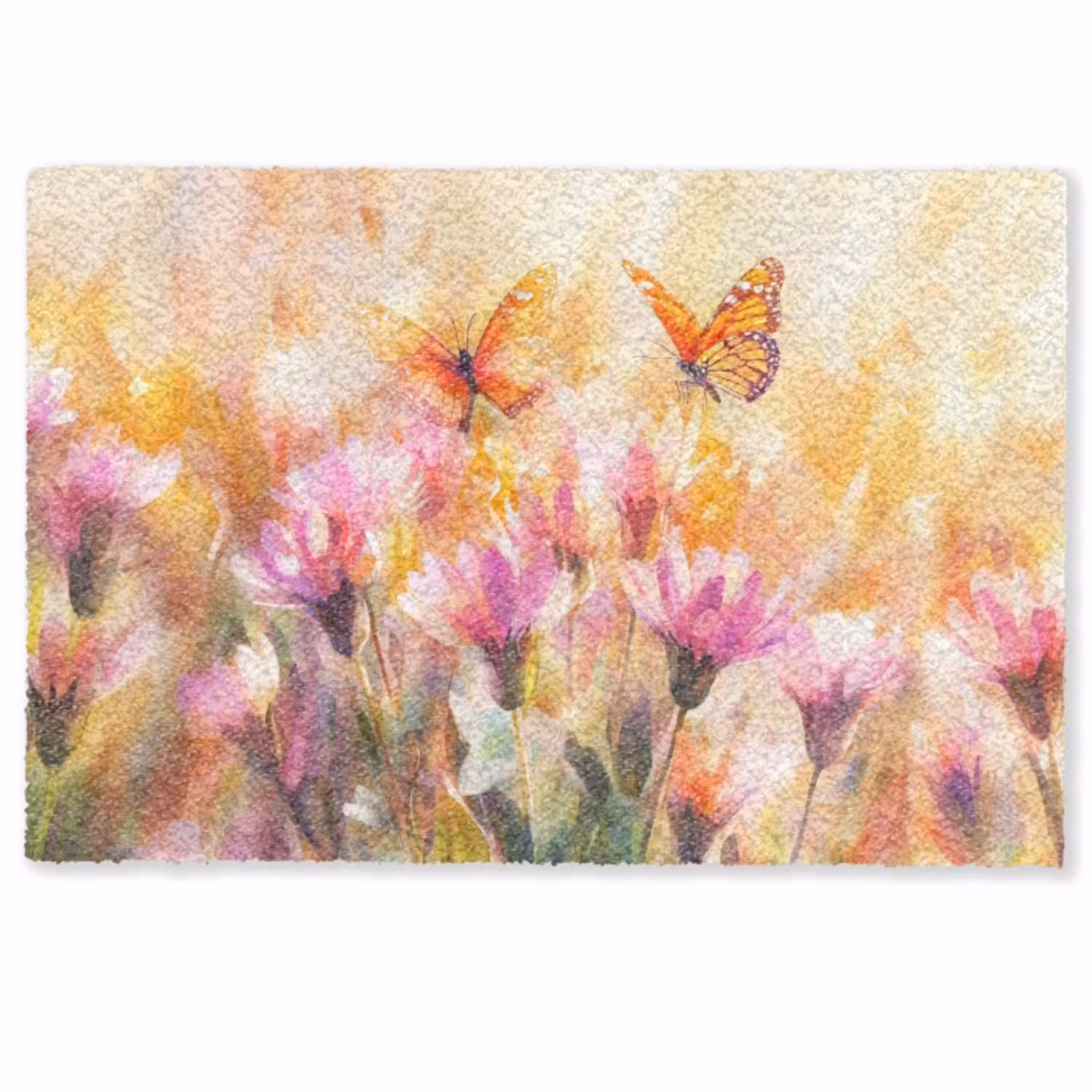 Vlinders - Oranje - Bloemen Deurmat klein -zkaufland3d