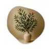 Vaas - Olijftakken - Bladeren - Beige Wandcirkel Organisch Plexiglas middel -3d