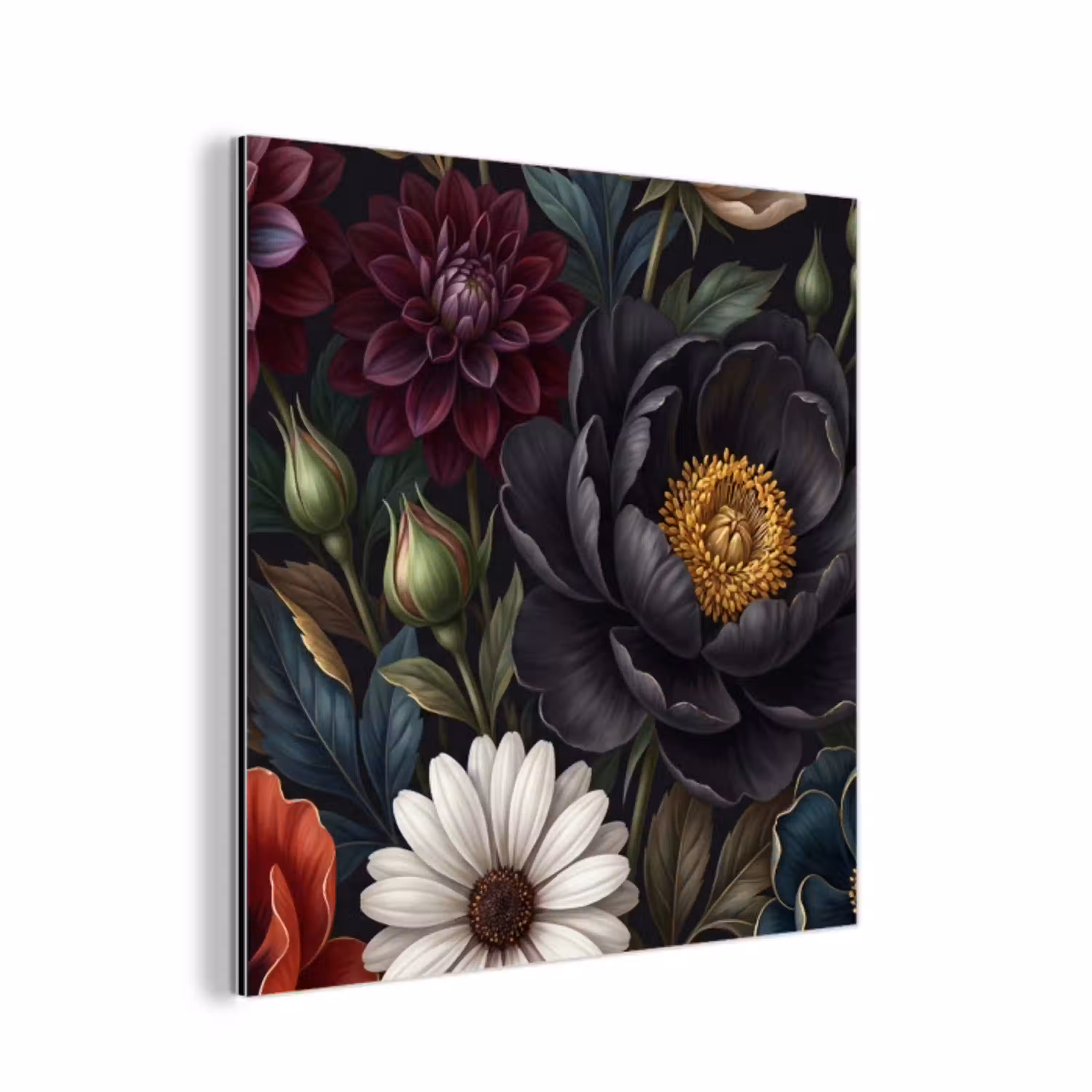 Bloemen - Boeket - Natuur - Klassiek - Weelderig aluminium wit klein -3d
