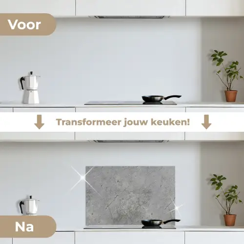 Patronen - Beton - Oud keuken achterwand spatscherm klein 900 -voor_na_NL