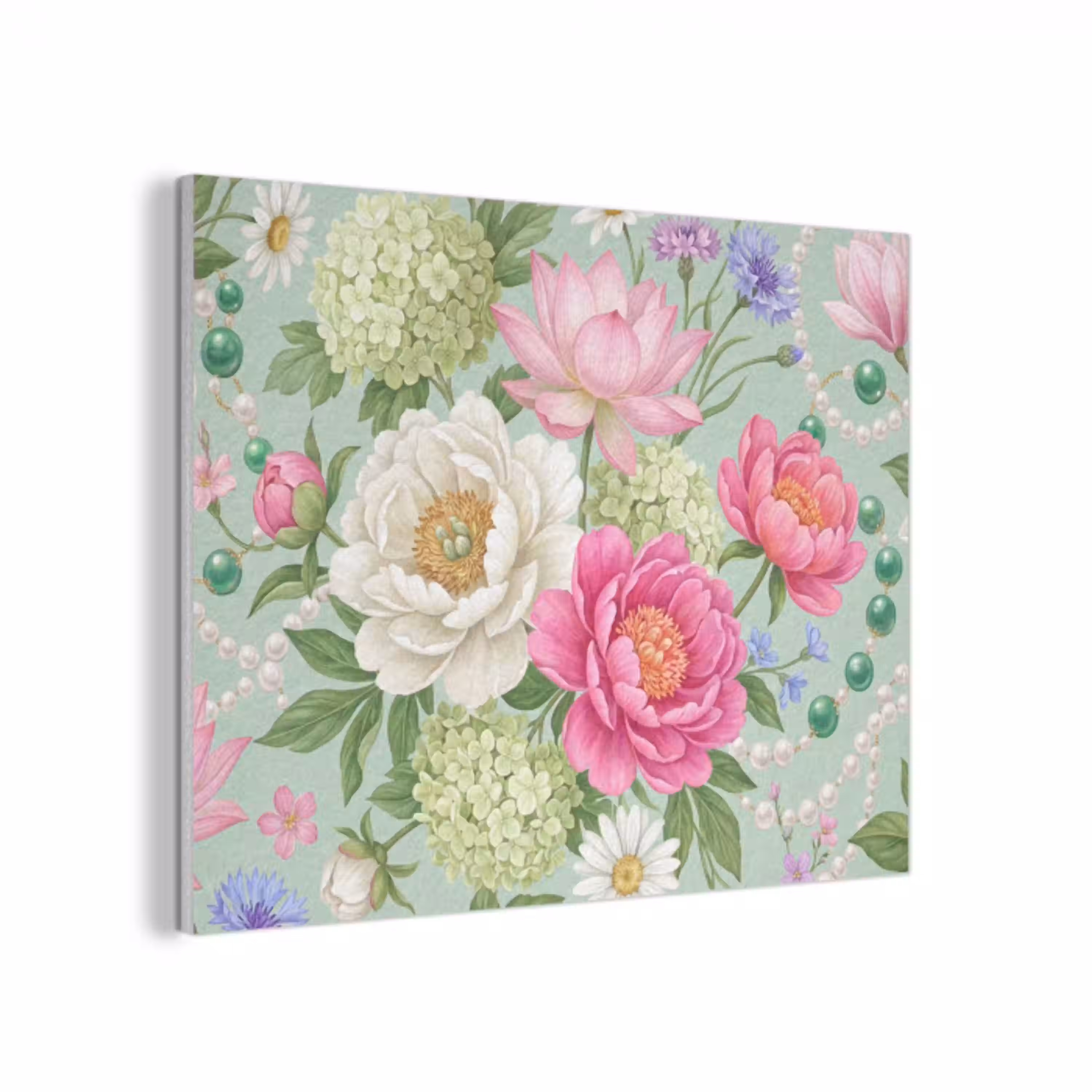 Bloemen - Patroon - Botanisch - Groen PET vilt klein -3d
