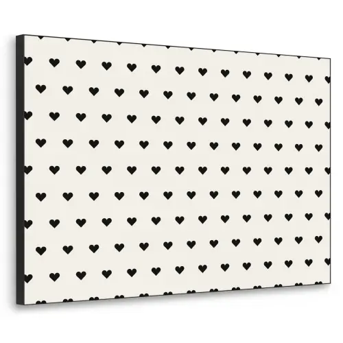 Valentijn - Hart - Wit - Zwart Textielframe zwart klein 947 -3d